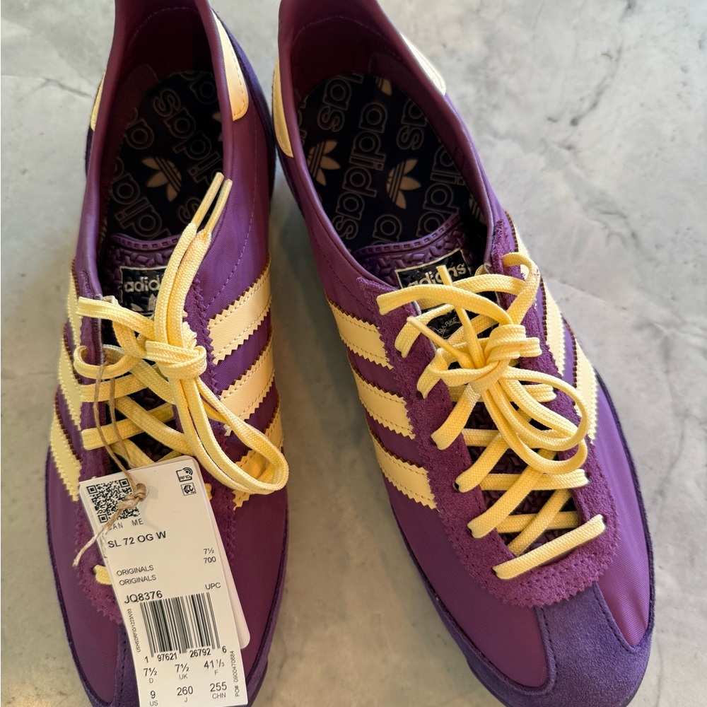 Adidas SL 72 Women's Vibrant Rich Mauve/Orange Tint/Black Sneakers Size 9